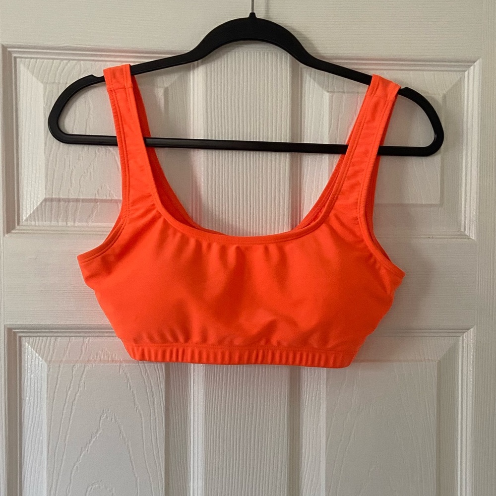 NWOT neon orange padded swim top / sports bra